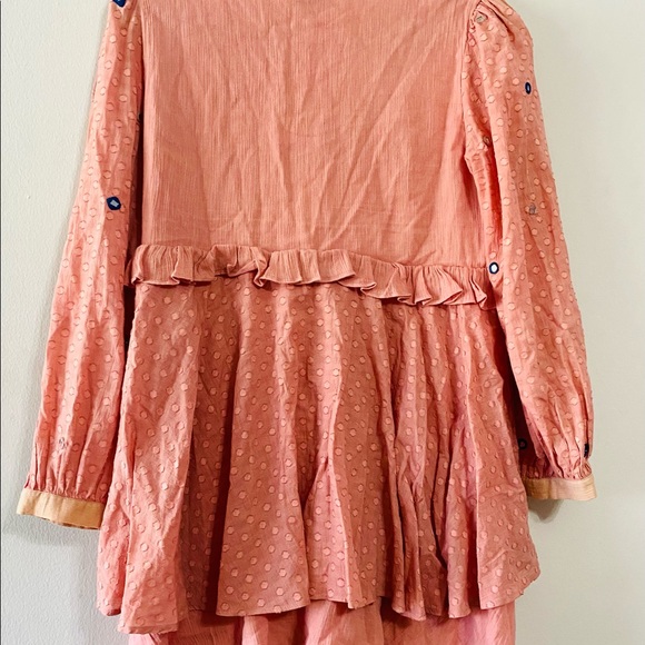 Rinku Dalamal Peach Toned Layered Tunic - Picture 3 of 9